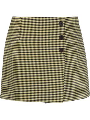 P.A.R.O.S.H. gingham check A-line skirt - Yellow