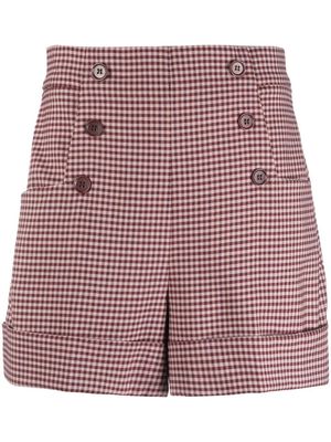 P.A.R.O.S.H. gingham-check buttoned shorts - Pink