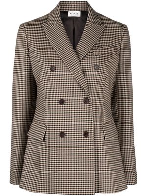 P.A.R.O.S.H. gingham-check double-breasted blazer - Neutrals