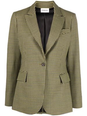 P.A.R.O.S.H. gingham-check tailored blazer - Yellow