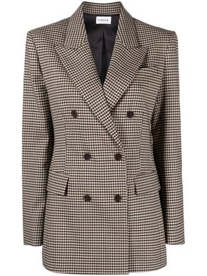 P.A.R.O.S.H. gingham-pattern double-breasted blazer - Neutrals