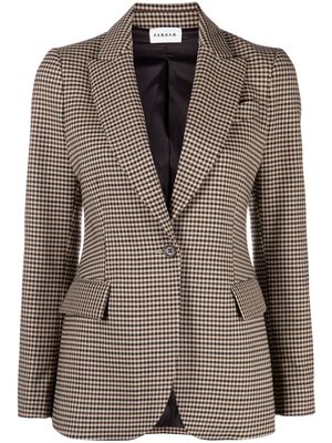 P.A.R.O.S.H. gingham-pattern single-breasted blazer - Neutrals