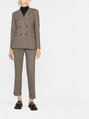 P.A.R.O.S.H. gingham-patterned cropped trousers - Neutrals