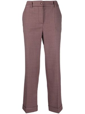 P.A.R.O.S.H. gingham-patterned cropped trousers - Pink
