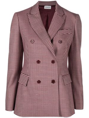 P.A.R.O.S.H. gingham-print double-breasted blazer - Pink