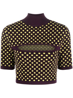 P.A.R.O.S.H. graphic-print cut-out top - Yellow