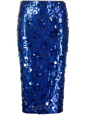 P.A.R.O.S.H. Guilty sequinned pencil skirt - Blue