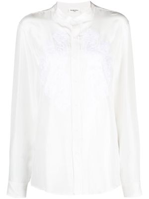 P.A.R.O.S.H. guipure-detail silk shirt - White