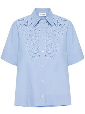 P.A.R.O.S.H. guipure-lace cotton shirt - Blue