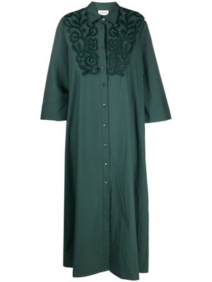 P.A.R.O.S.H. guipure lace-detail cotton maxi dress - Green