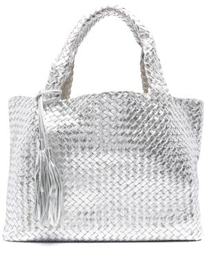P.A.R.O.S.H. Happy woven leather shoulder bag - Silver