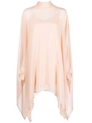 P.A.R.O.S.H. high-neck semi-sheer tunic - Pink