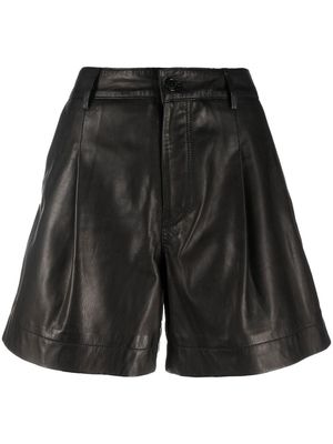 P.A.R.O.S.H. high-waist leather shorts - Black