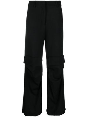 P.A.R.O.S.H. high-waist straight-leg cargo trousers - Black
