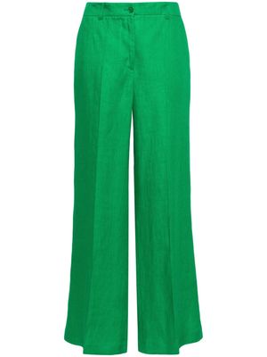 P.A.R.O.S.H. high-waist wide-leg linen trousers - Green