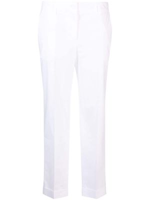 P.A.R.O.S.H. high-waisted cotton tailored trousers - White