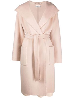 P.A.R.O.S.H. hooded tied-waistband coat - Pink