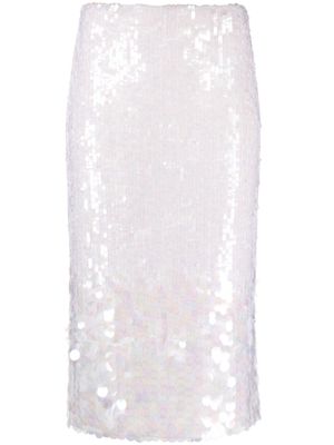 P.A.R.O.S.H. iridescent sequin-embellished skirt - Neutrals