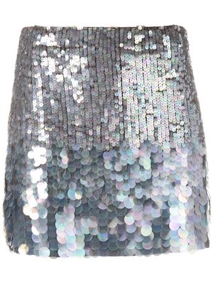 P.A.R.O.S.H. iridescent sequin mini skirt - Blue