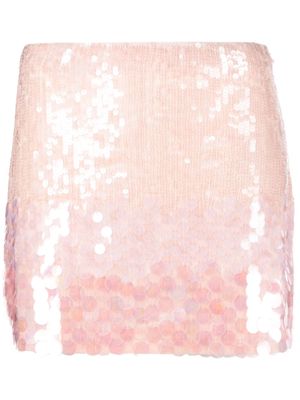 P.A.R.O.S.H. iridescent sequin mini skirt - Pink