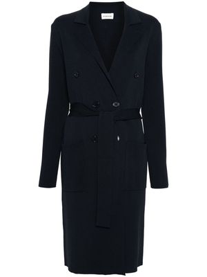 P.A.R.O.S.H. knitted double-breasted midi coat - Blue