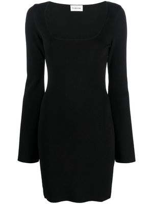 P.A.R.O.S.H. knitted long-sleeved mini dress - Black