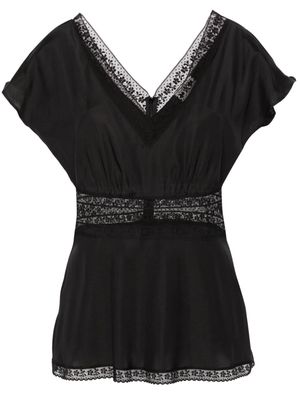 P.A.R.O.S.H. lace-detailing silk blouse - Black