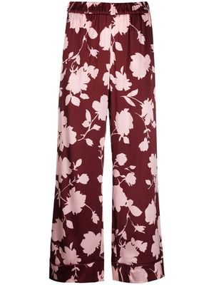 P.A.R.O.S.H. leaf-print cropped trousers - Red