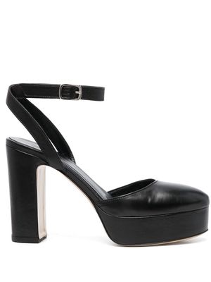 P.A.R.O.S.H. leather 115mm block heels - Black