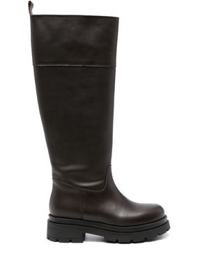 P.A.R.O.S.H. leather knee boots - Brown