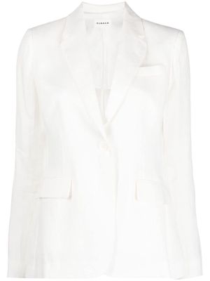 P.A.R.O.S.H. linen single-breasted blazer - White