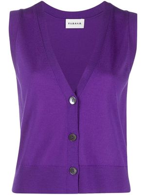 P.A.R.O.S.H. Lisa V-neck sleeveless cardigan - Purple
