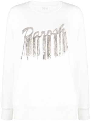 P.A.R.O.S.H. logo-embellished cotton sweatshirt - White
