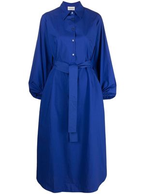 P.A.R.O.S.H. long belted cotton shirtdress - Blue