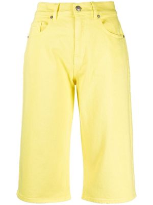P.A.R.O.S.H. long-length denim shorts - Yellow