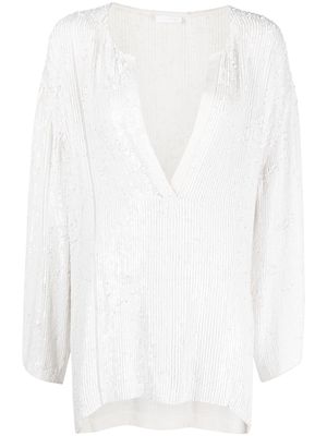 P.A.R.O.S.H. long-sleeve sequin blouse - White
