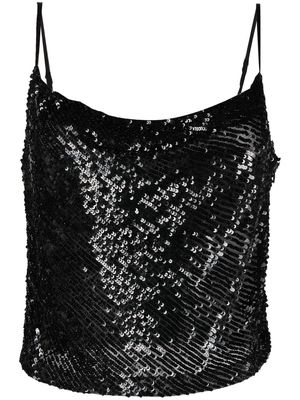 P.A.R.O.S.H. Manica sequin-design camisole-top - Black