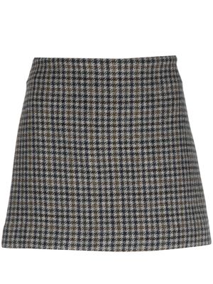 P.A.R.O.S.H. micro houndstooth-pattern miniskirt - Blue