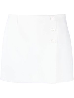 P.A.R.O.S.H. off-centre button-fastening mini skirt - White