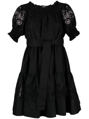 P.A.R.O.S.H. off-shoulder ruffled mini dress - Black