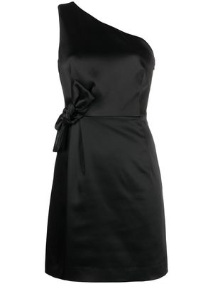 P.A.R.O.S.H. one-shoulder bow-detail minidress - Black