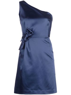 P.A.R.O.S.H. one-shoulder bow-detail minidress - Blue