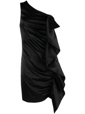 P.A.R.O.S.H. one-shoulder ruffle-detail dress - Black