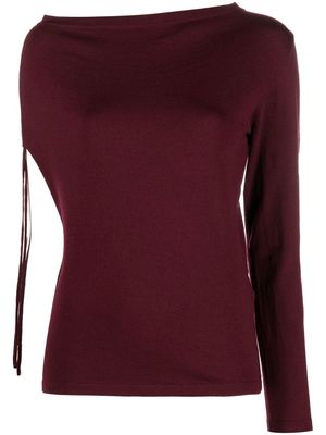 P.A.R.O.S.H. one-sleeve knit top - Red