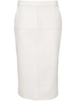 P.A.R.O.S.H. panelled leather midi skirt - White