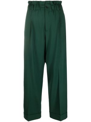 P.A.R.O.S.H. paperbag-waist straight leg trousers - Green