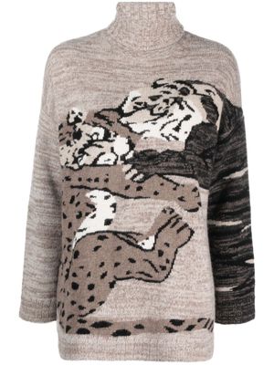P.A.R.O.S.H. patterned roll-neck jumper - Neutrals