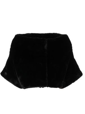 P.A.R.O.S.H. Photo cropped faux-fur jacket - Black