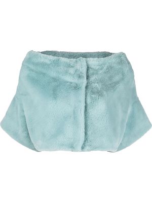 P.A.R.O.S.H. Photo cropped faux-fur jacket - Blue