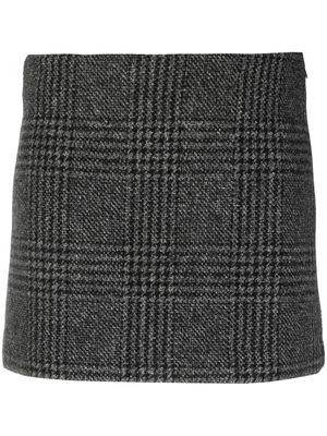P.A.R.O.S.H. plaid check-pattern virgin-wool skirt - Black